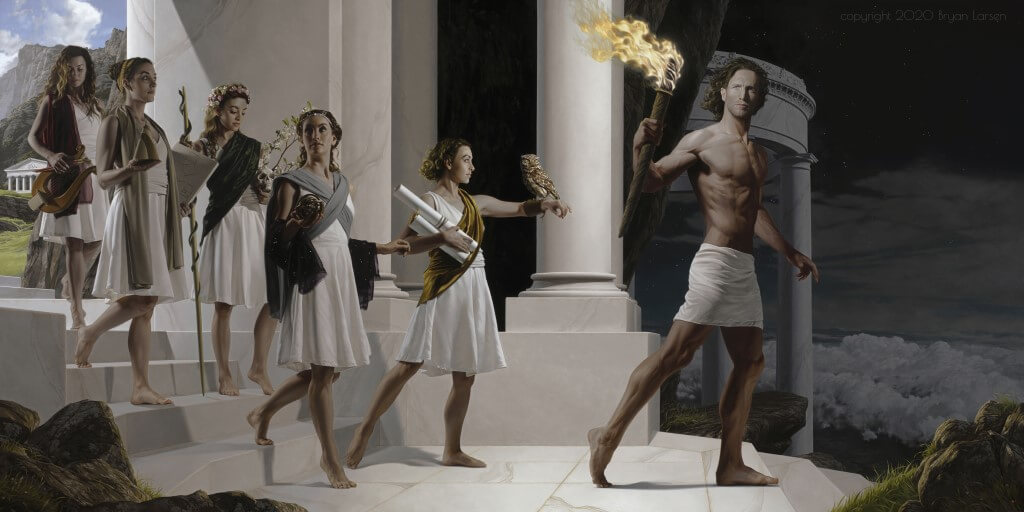 Fire of the Gods, an original oil painting by Bryan Larsen via Quent Cordair Fine Art.